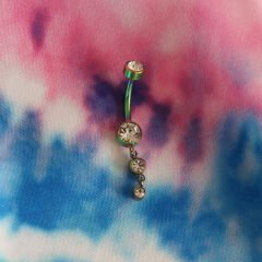 Su Yolu Çelik Göbek Piercing / Renk Seçenekli
