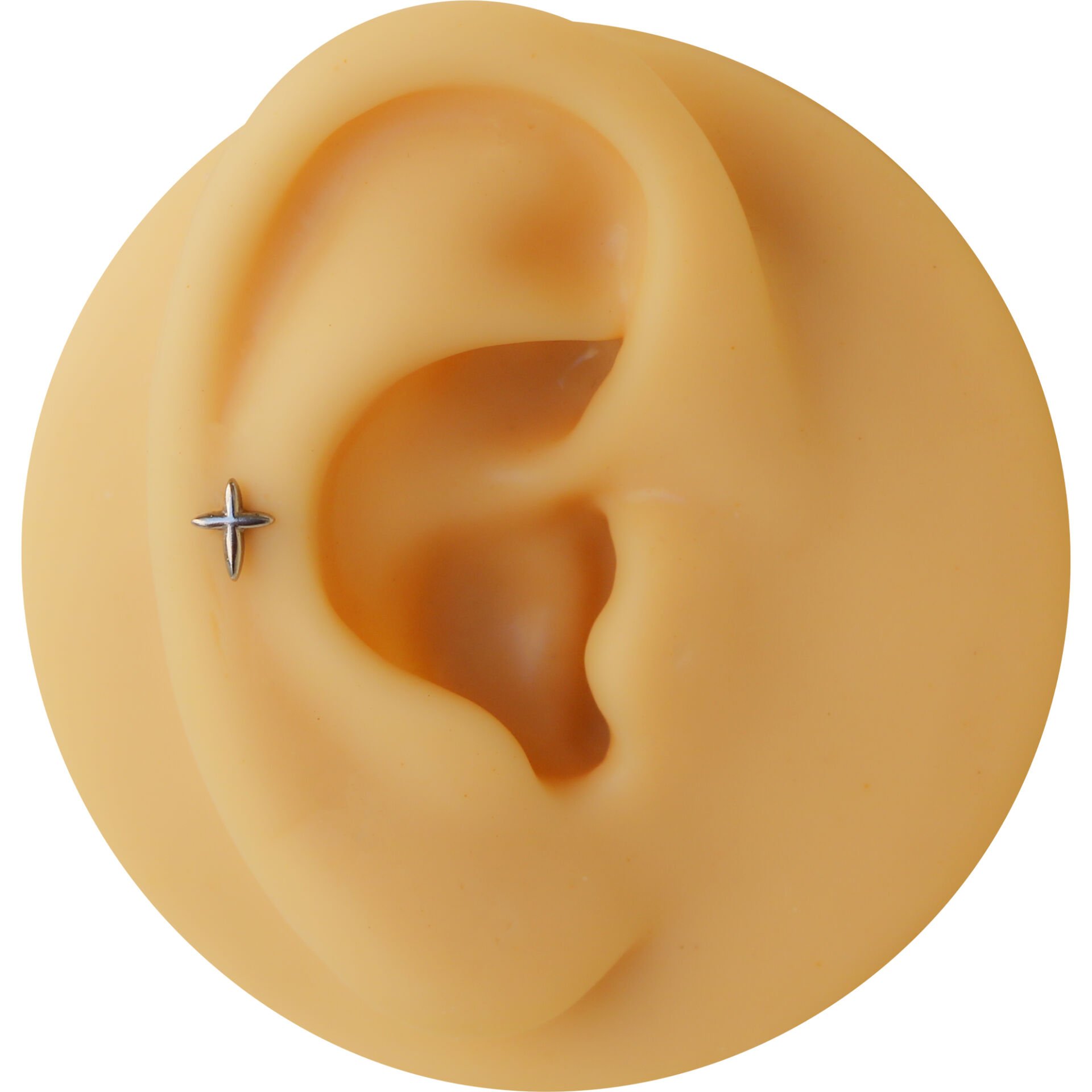 Kutup Yıldızı 7x1.2mm Çelik Labret Piercing, Tragus-Helix-Kıkırdak