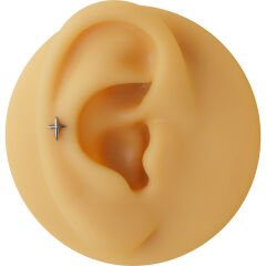 Kutup Yıldızı 7x1.2mm Çelik Labret Piercing, Tragus-Helix-Kıkırdak