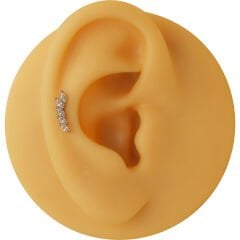 Beş Badem Zirkon 7x1.2mm Çelik Labret Piercing, Tragus-Helix-Kıkırdak