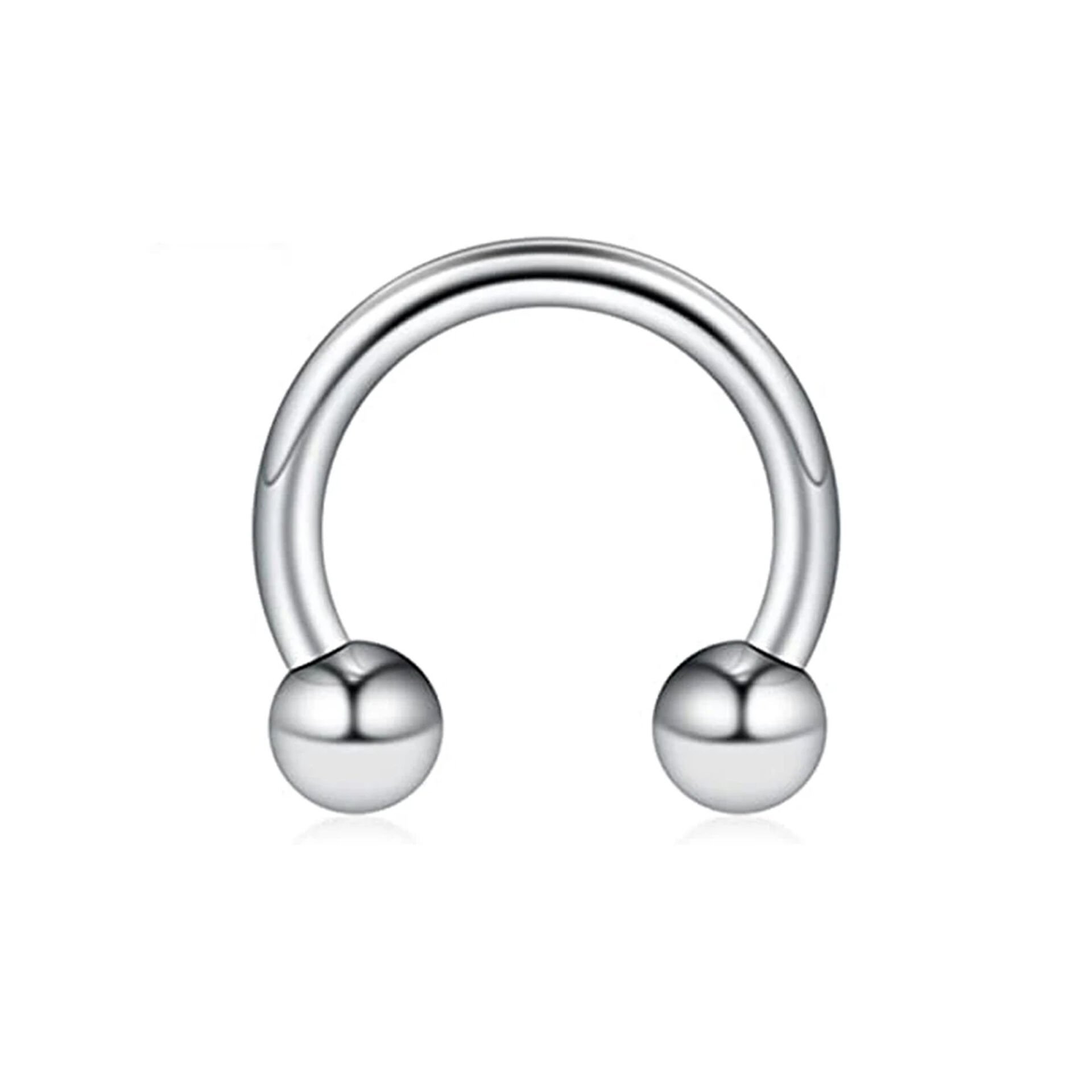 Çelik Yarım Halka Piercing, Tragus-Daith-Helix-Dudak-Septum