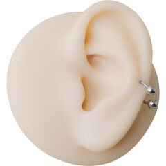 Çelik Yarım Halka Piercing, Tragus-Daith-Helix-Dudak-Septum