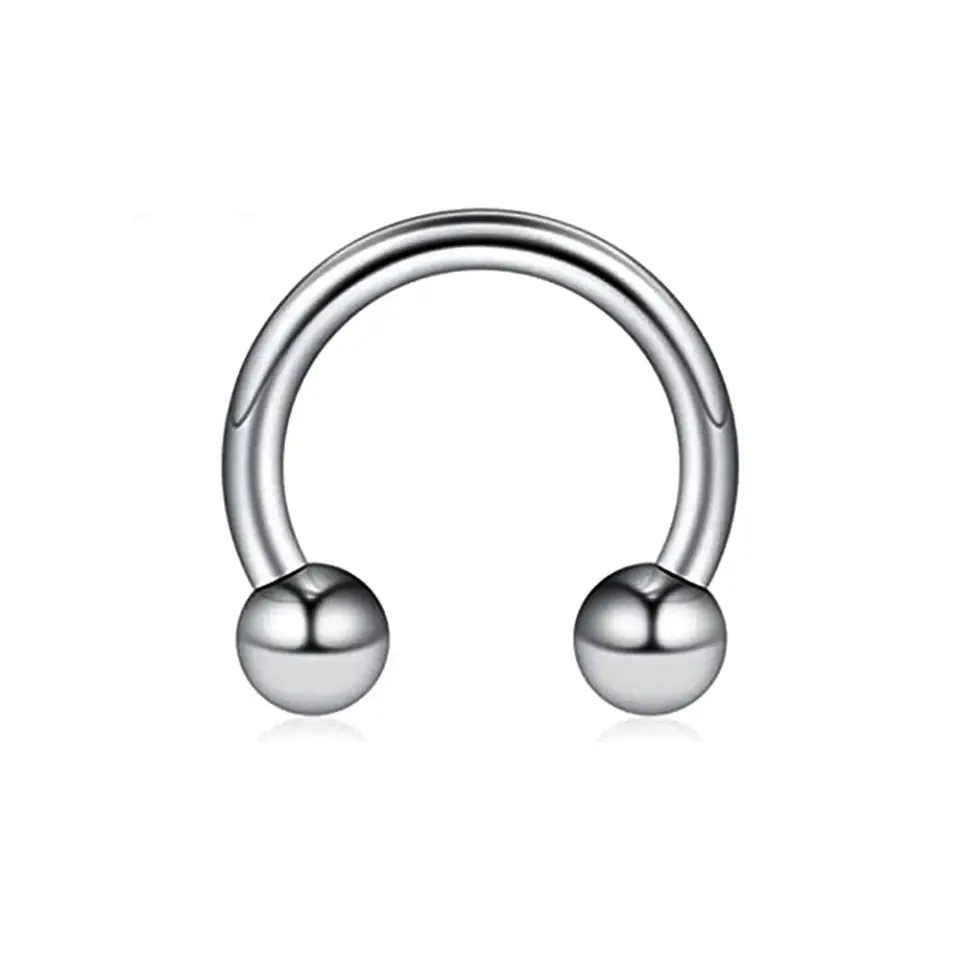 Tragus ve septum kullanımı için uygun paslanmaz gümüş toplu burun dudak kıkırdak piercing