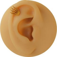 İskelet El 7x1.2mm Gold Çelik Labret Piercing, Tragus-Helix-Kıkırdak