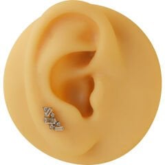 Zirkon Taşlı 8x1.2mm Çelik Labret Piercing, Tragus-Helix-Kıkırdak