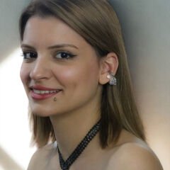 Kristal Taş Demet Detaylı Cerrahi Çelik Ear Cuff Küpe