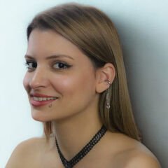 Kristal Uçlu Zincir Sallantılı Cerrahi Çelik Ear Cuff Küpe