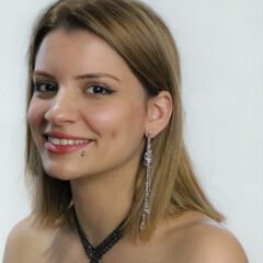 Kristal Taşlı Uzun Zincirli 316L Cerrahi Çelik Piercing