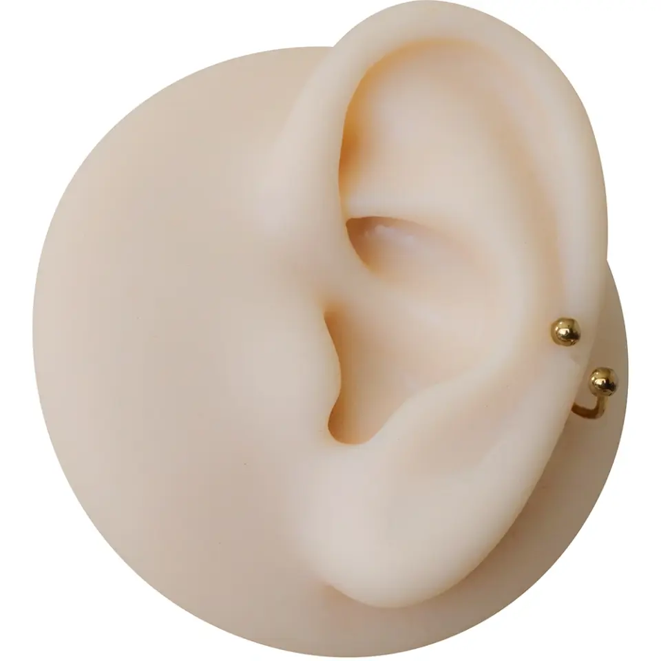 Helix ve tragus kullanımı için uygun paslanmaz altın toplu burun dudak kıkırdak piercing