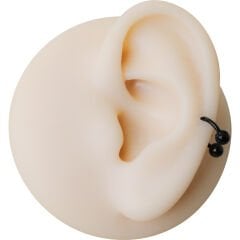 Siyah Çelik Yarım Halka Piercing, Tragus-Daith-Helix-Dudak-Septum
