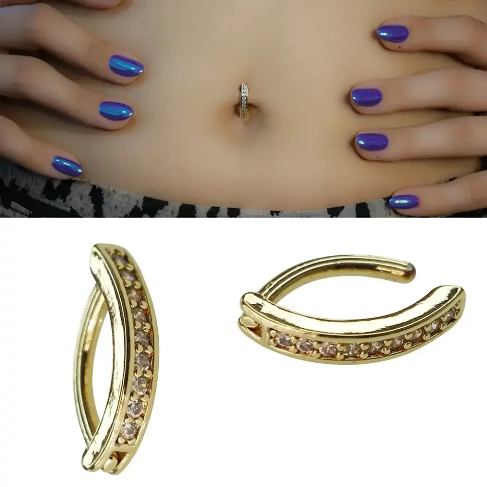 1,6 mm Kalınlıkta Infinity Shine Cerrahi Sarı Renk Çelik Göbek Piercing Ölçü Bilgileri