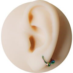 Gökkuşağı Çelik Yarım Halka Piercing, Tragus-Daith-Helix-Dudak-Septum