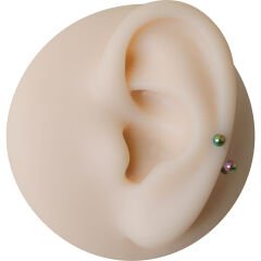 Gökkuşağı Çelik Yarım Halka Piercing, Tragus-Daith-Helix-Dudak-Septum