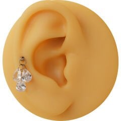 3 Damla Kesim Zirkon Taş Sallantılı Çelik Labret Piercing, Tragus-Helix-Kıkırdak
