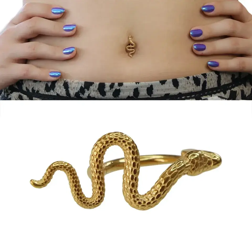 1,6 mm Kalınlığında Wild Serpent Cerrahi Çelik Göbek Piercing Boyut Bilgisi