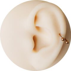 Rose Çelik Yarım Halka Piercing, Tragus-Daith-Helix-Dudak-Septum