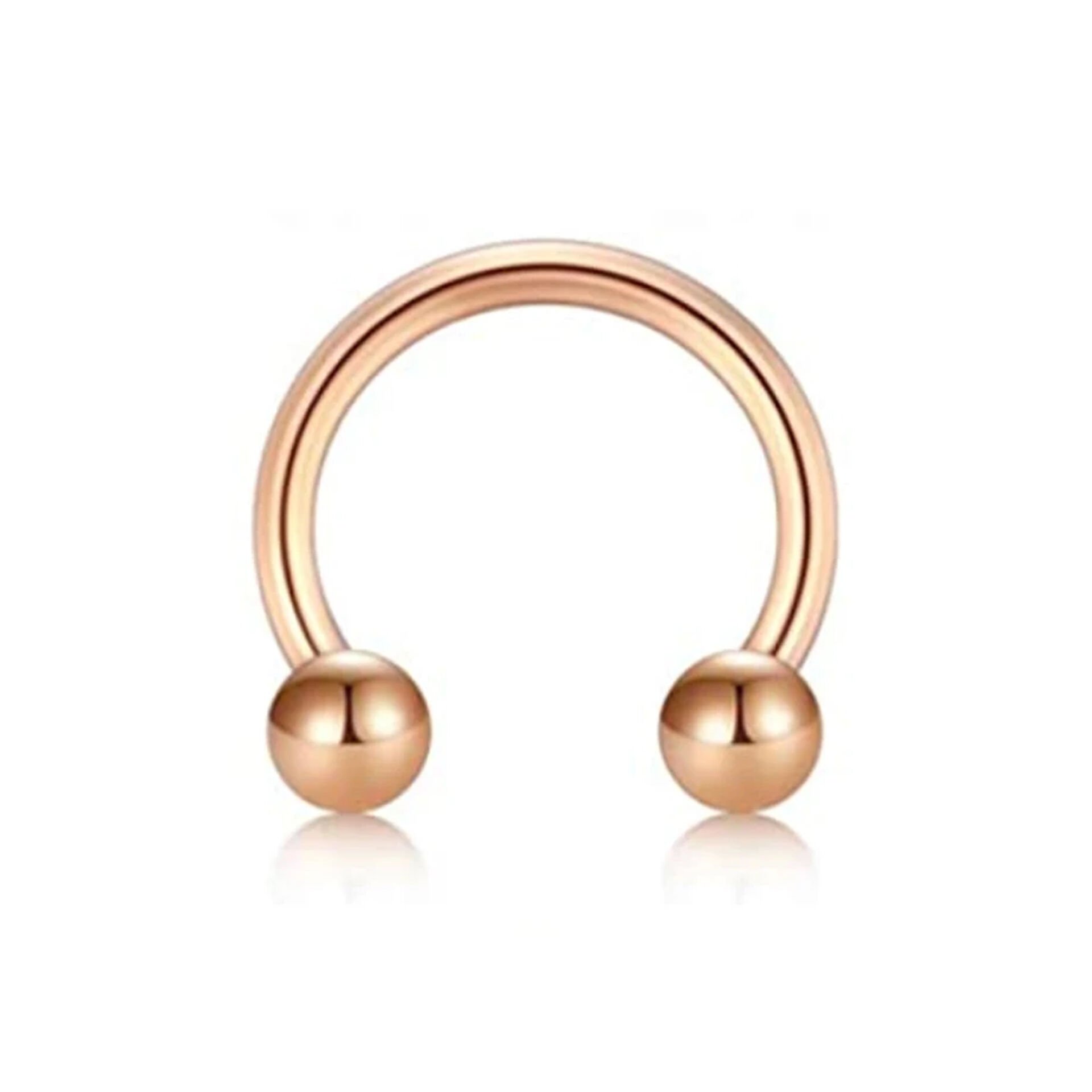 Rose Çelik Yarım Halka Piercing, Tragus-Daith-Helix-Dudak-Septum