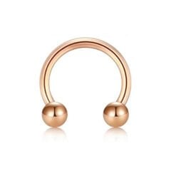 Rose Çelik Yarım Halka Piercing, Tragus-Daith-Helix-Dudak-Septum