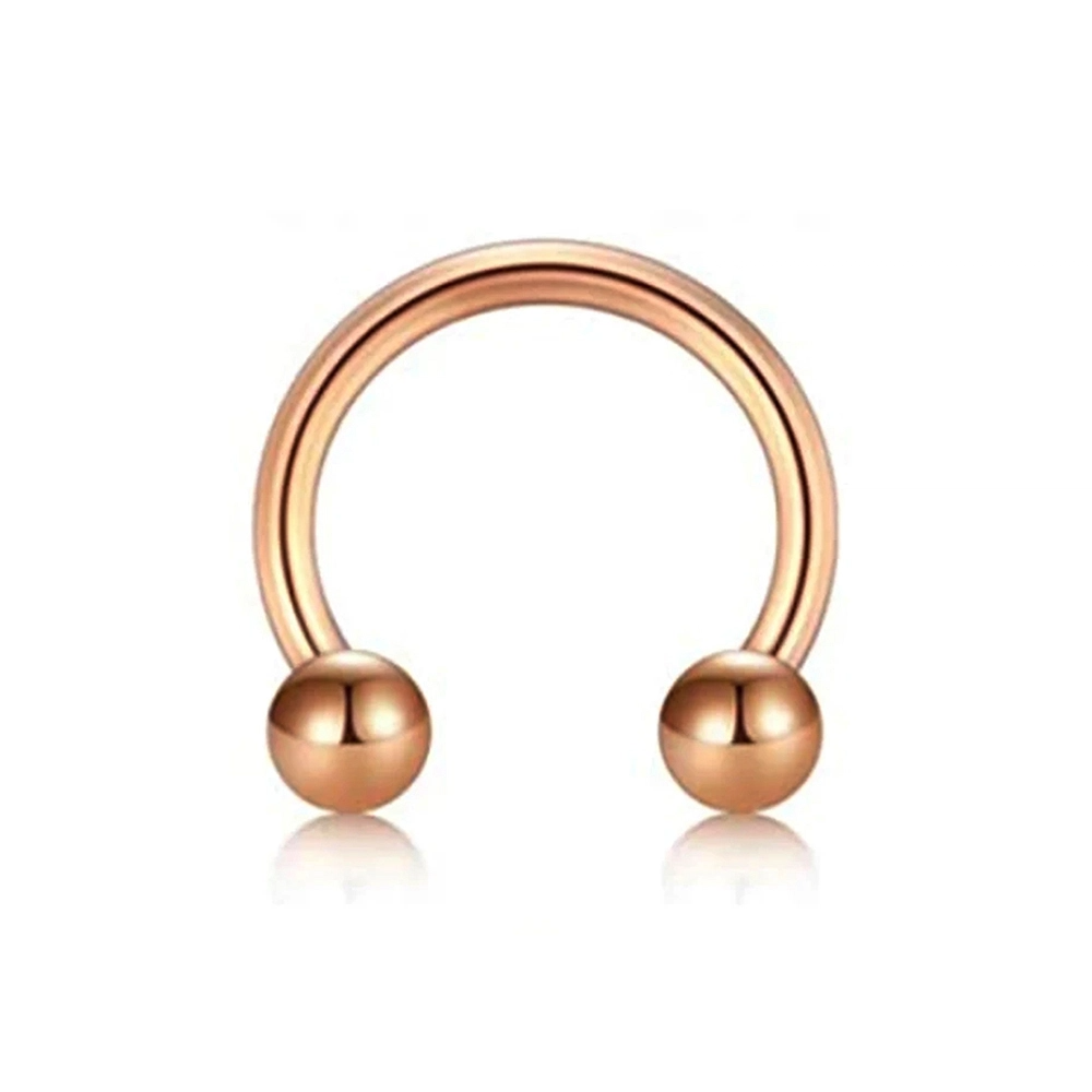 Rose renkli toplu yarım halka tasarımı 316L cerrahi çelik burun dudak kıkırdak piercing