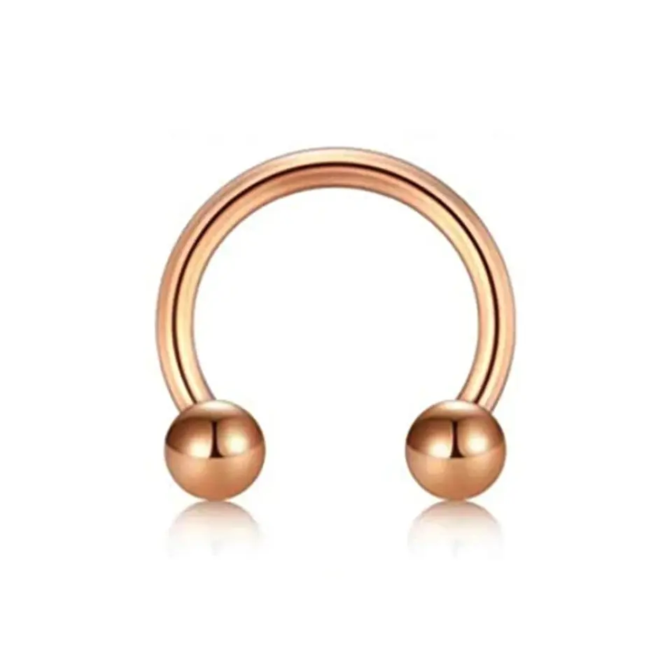 Rose renkli toplu yarım halka tasarımı 316L cerrahi çelik burun dudak kıkırdak piercing