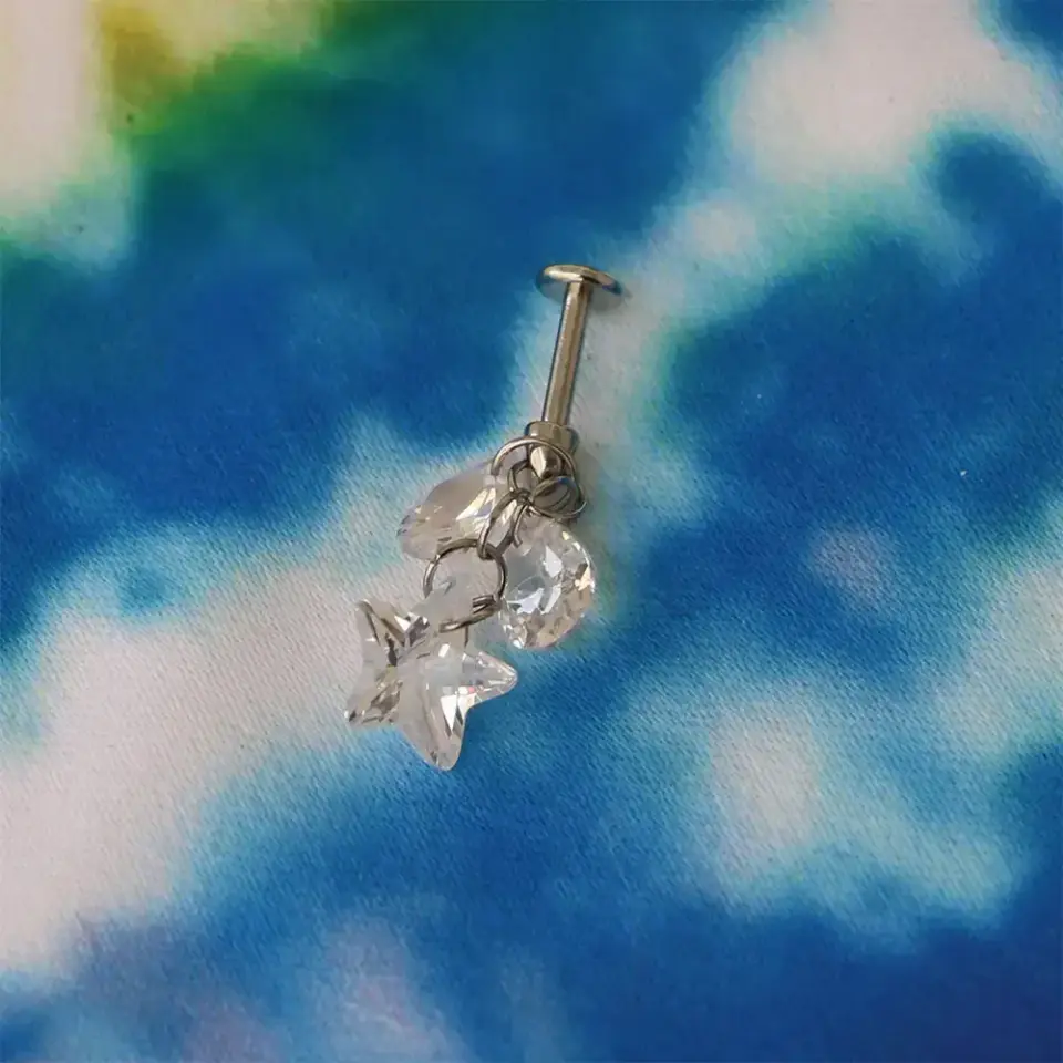 316L cerrahi çelik flatback kıkırdak piercing