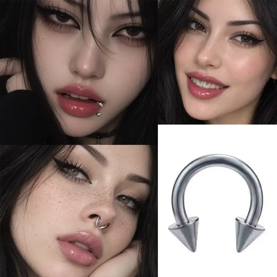 dudak kıkırdak tragus burun ve septum için toplu yarım halka piercing