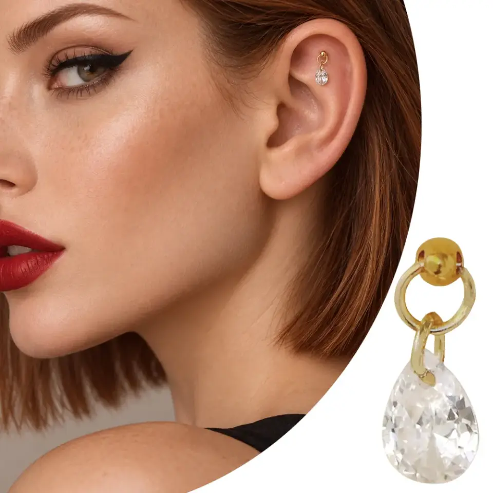Gold-renk-damla-model-zirkon-tasli-tragus-helix-piercing