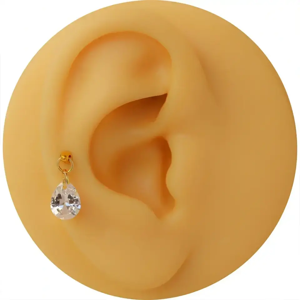 Antialerjik ve kararmayan gold damla kıkırdak piercing çeşitleri ve özellikleri