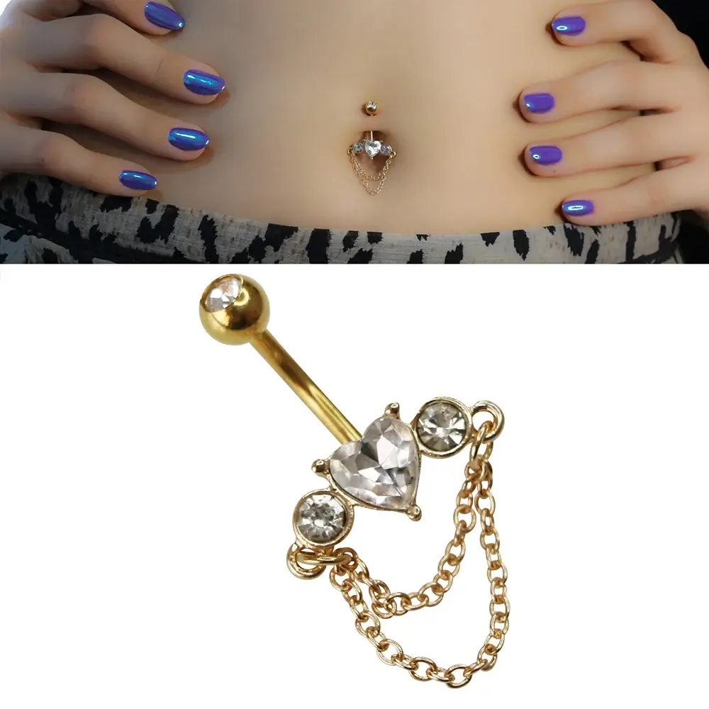 1,6 mm Kalınlıkta Dancing Love Cerrahi Çelik Göbek Piercing Ölçü Verisi