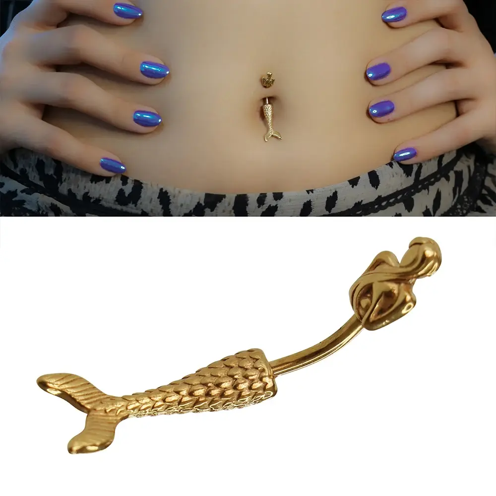 1,6 mm Kalınlıkta Mermaid Cerrahi Çelik Göbek Piercing Boyut Bilgisi
