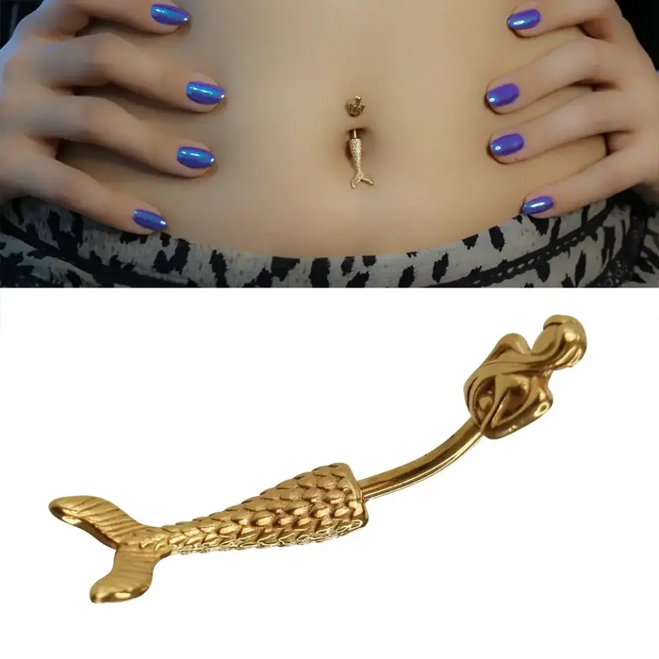 1,6 mm Kalınlıkta Mermaid Cerrahi Çelik Göbek Piercing Boyut Bilgisi