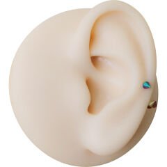 Gökkuşağı Çelik Yarım Halka Piercing, Tragus-Daith-Helix-Dudak-Septum