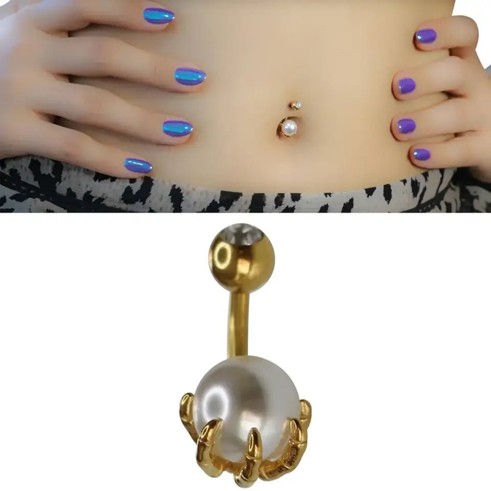 1,6 mm Kalınlıkta Dragon’s Pearl Cerrahi Çelik Göbek Piercing Ölçü Ve Duruş Bilgisi