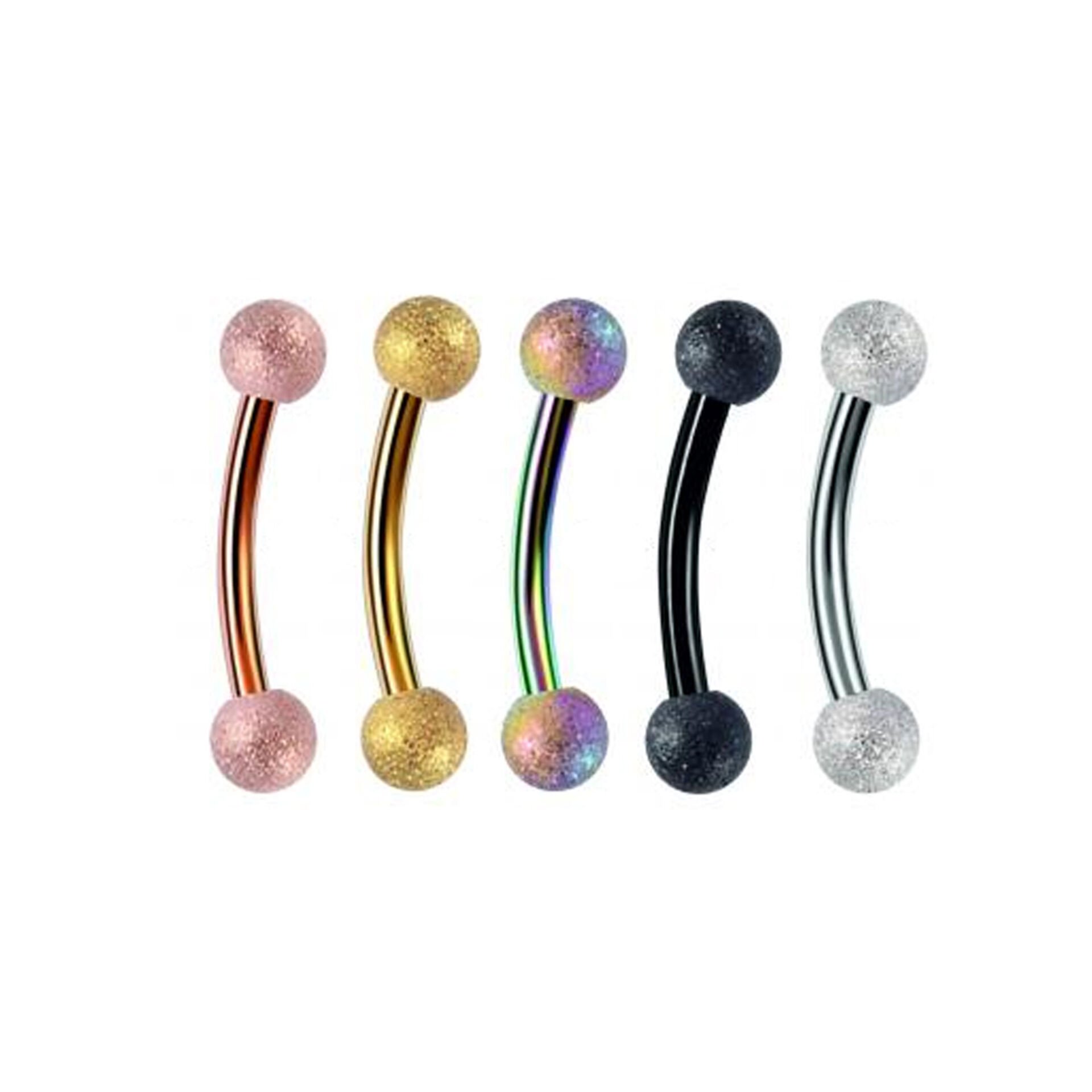 Simli Top 3mm x 8mm x 1.2mm Çelik Banana Piercing, Kaş-Rook-Daith-Snug-Vertical Tragus