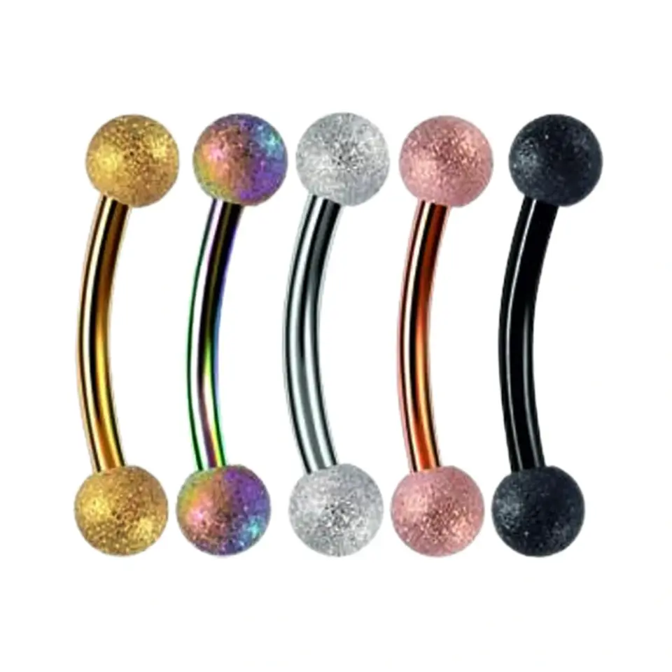 Simli Top Tasarımlı 316L Cerrahi Çelik Kaş ve Rook Piercing renkleri