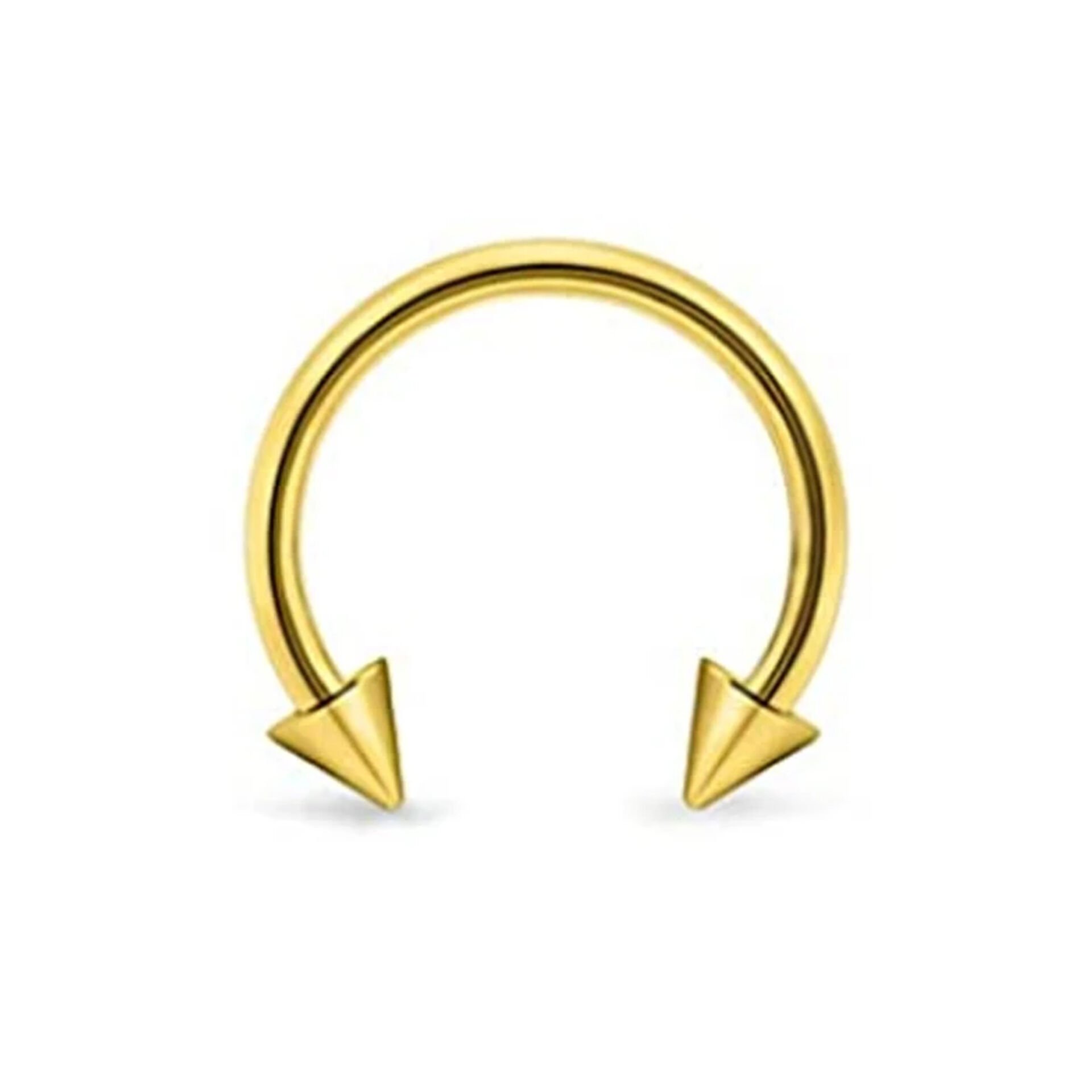 Gold Çelik Yarım Halka Piercing, Tragus-Daith-Helix-Dudak-Septum