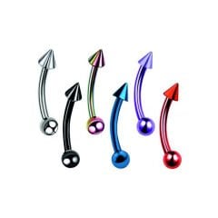 Spayk-Top 3mm x 8mm x 1.2mm Çelik Banana Piercing, Kaş-Rook-Daith-Snug-Vertical Tragus