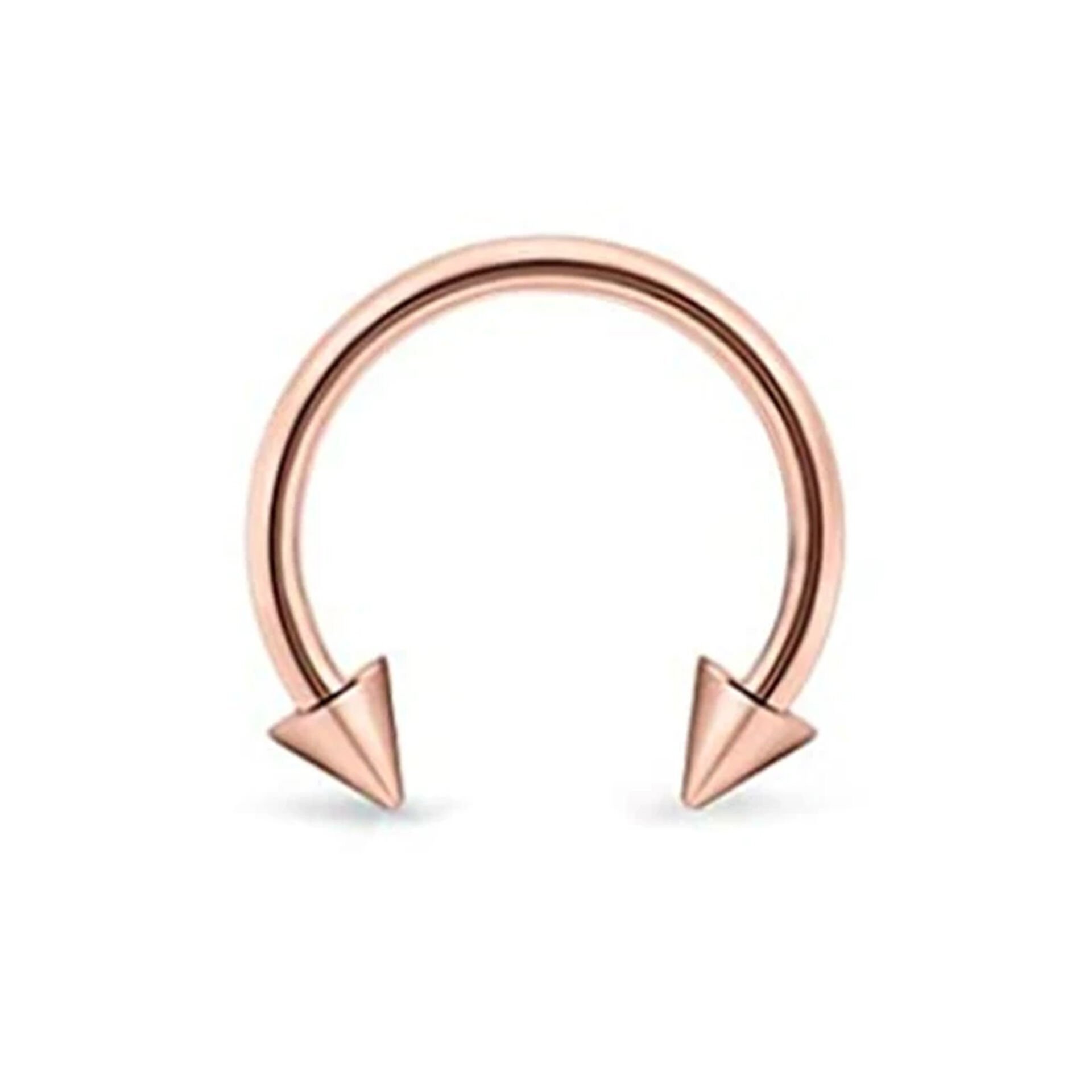Rose Çelik Yarım Halka Piercing, Tragus-Daith-Helix-Dudak-Septum
