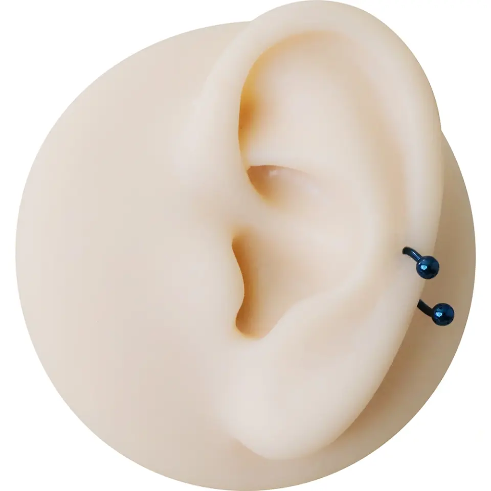 Tragus ve septum kullanımı için uygun paslanmaz mavi toplu burun dudak kıkırdak piercing