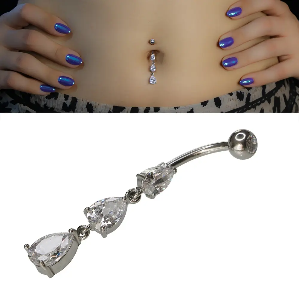 1,6 mm Kalınlıkta Triple Tear Cerrahi Çelik Göbek Piercing Boyut Ve Ölçü Bilgisi