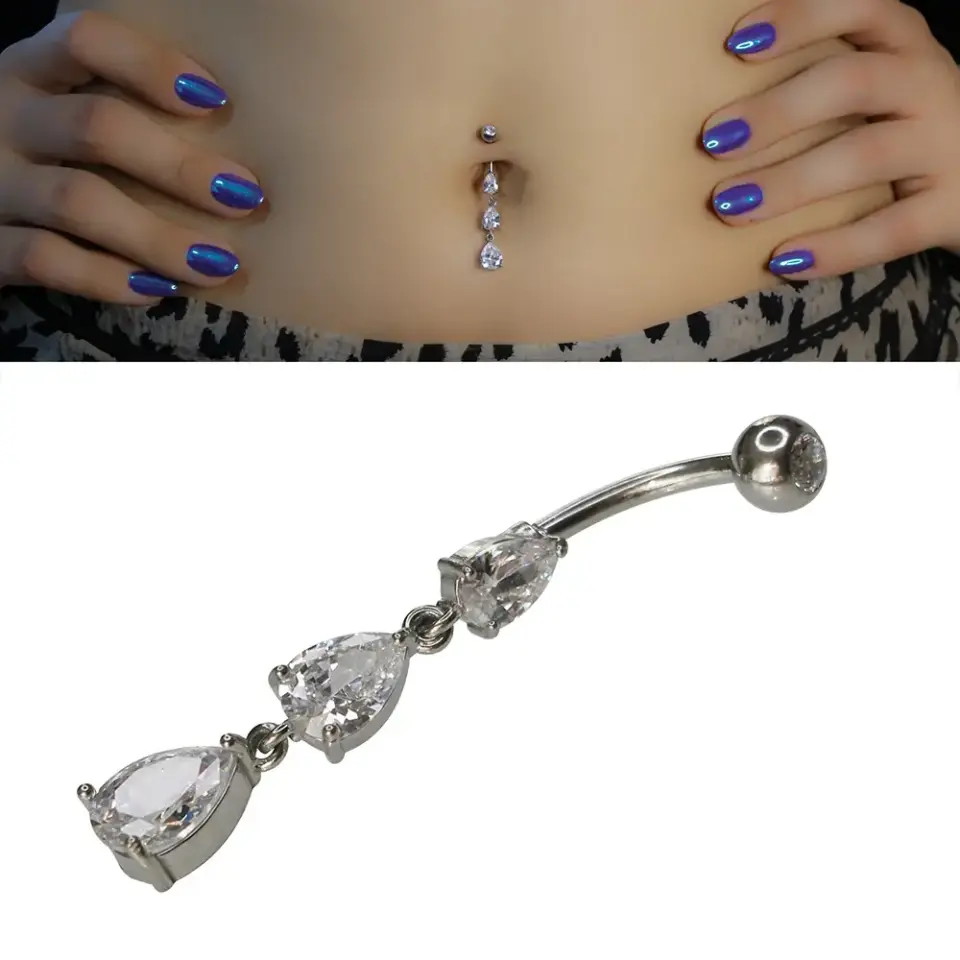 1,6 mm Kalınlıkta Triple Tear Cerrahi Çelik Göbek Piercing Boyut Ve Ölçü Bilgisi
