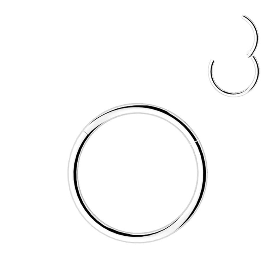 Gümüş renkli menteşeli clicker Toplu tasarımı 316L cerrahi çelik halka septum kıkırdak piercing