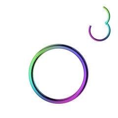 Gökkuşağı Çelik Kilitli Halka Piercing, Tragus-Smiley-Helix-Dudak-Auricle-Kıkırdak