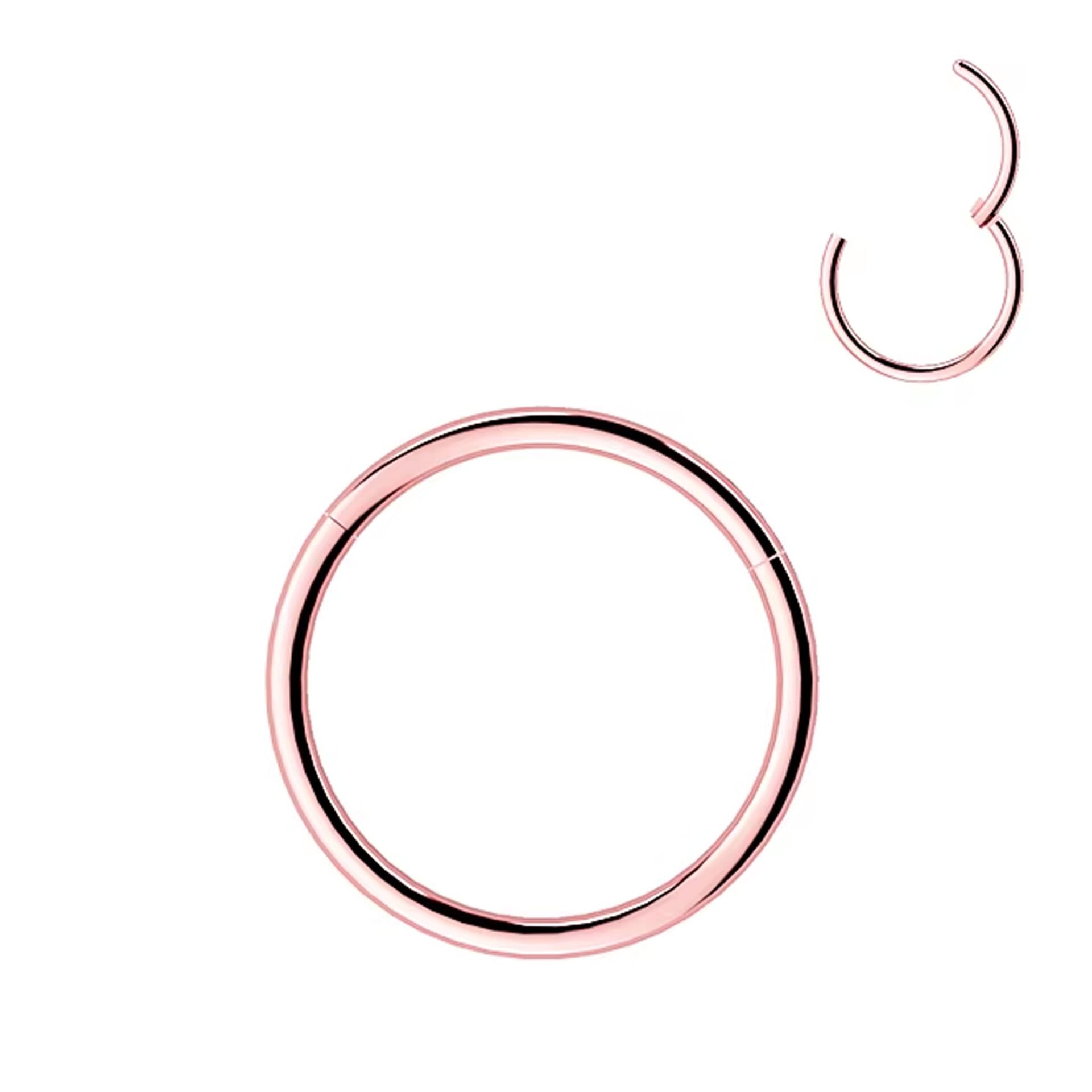 Rose Çelik Kilitli Halka Piercing, Tragus-Smiley-Helix-Dudak-Auricle-Kıkırdak