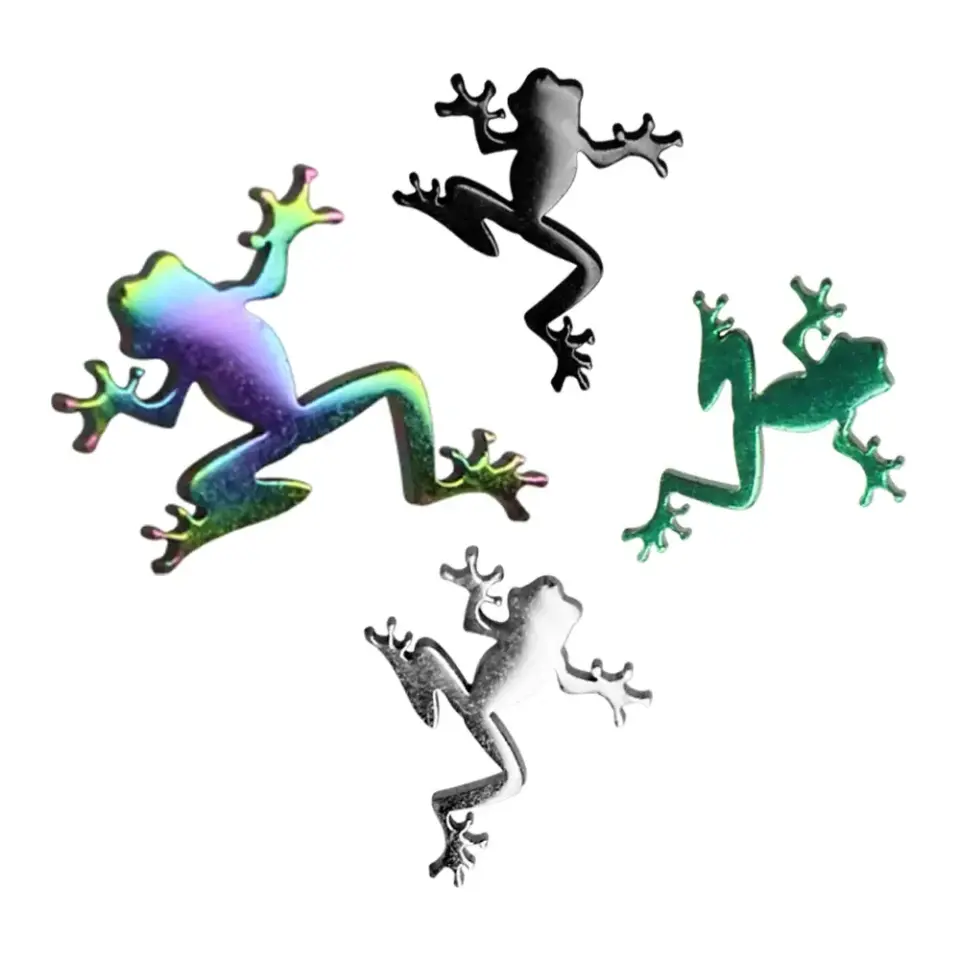 Climbing Frog - Tırmanan Kurbağa Tasarım 316L Cerrahi Çelik Kıkırdak Helix Piercing Gökkuşağı