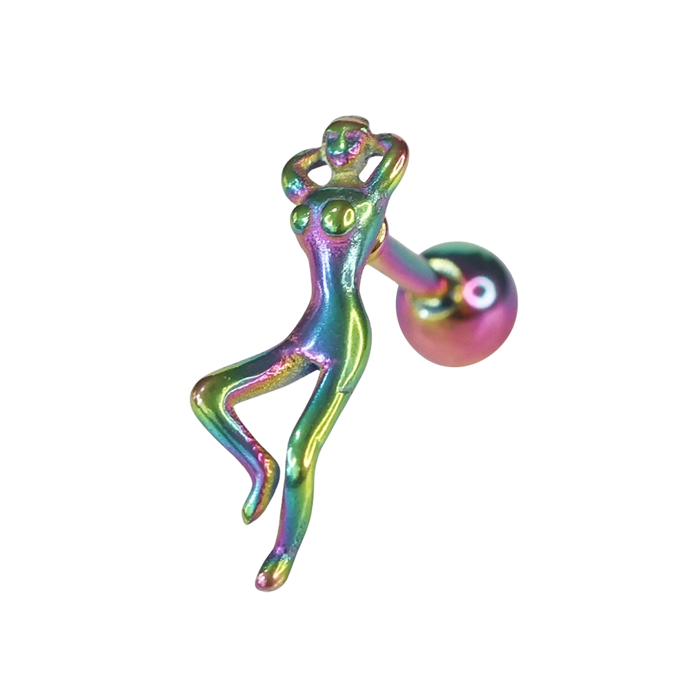 Gökkuşağı Confidence - Özgüven Figürlü 316L Cerrahi Çelik Kıkırdak Helix Piercing