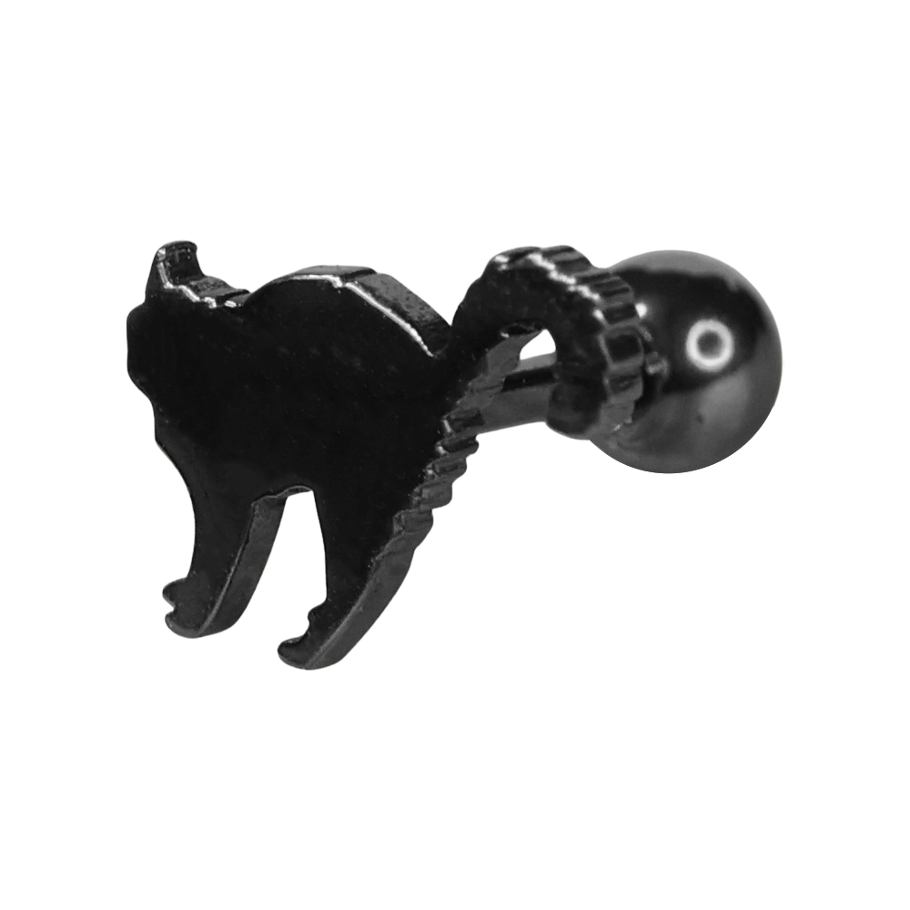 316L cerrahi çelik siyah rengi kararmayan kedi helix kıkırdak piercing