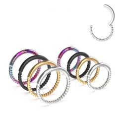 Çelik Kilitli Burgulu Halka Piercing, Tragus-Smiley-Helix-Dudak-Auricle-Kıkırdak