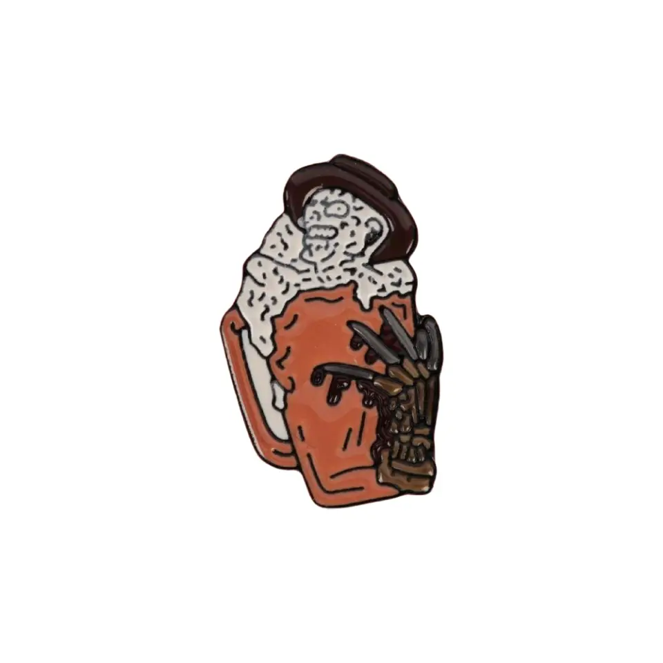 Freddy Krueger figürlü korku temalı mineli rozet