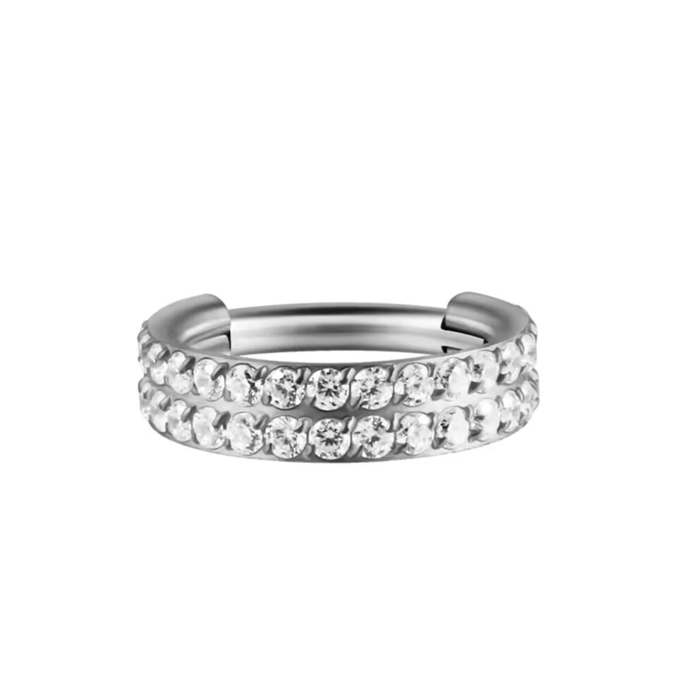 Silver Galaxy Gümüş Renk Menteşeli Clicker 316L Cerrahi Çelik Halka Septum Kıkırdak Piercing 8mm